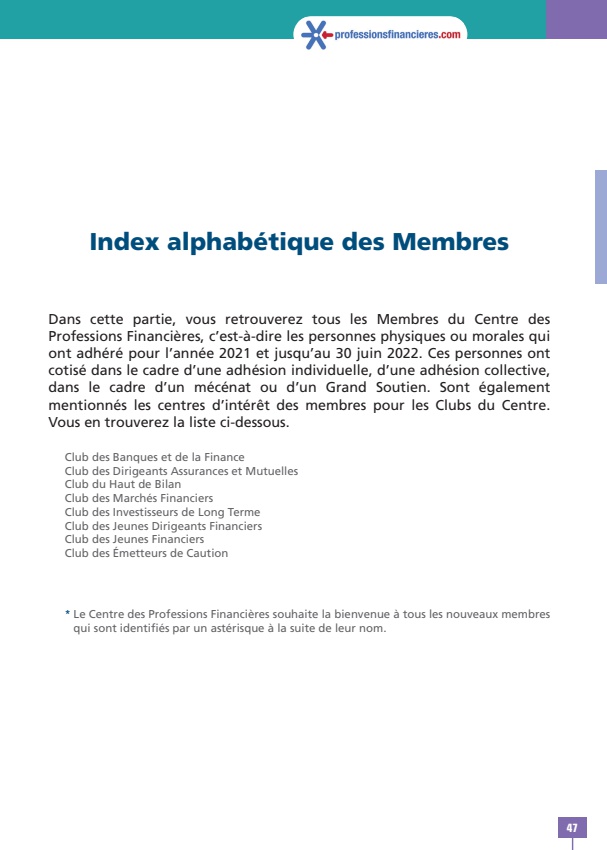 Membres - Annuaire CPF 2022