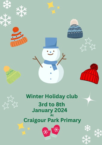 Winter Holiday club Programme January 2024