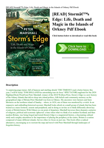 [read] stormã¢â€â™s edge life  death and magic in the islands of orkney pdf ebook