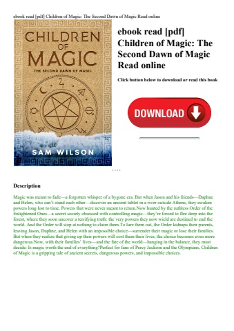 ebook read [pdf] children of magic the second dawn of magic read online