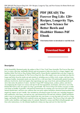 pdf [read] the forever dog life 120+ recipes  longevity tips  and new science for better bowls and h