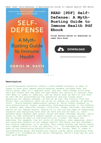 read [pdf] self-defense a myth-busting guide to immune health pdf ebook