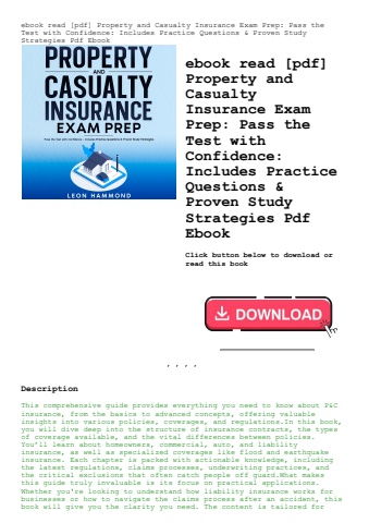 ebook read [pdf] property and casualty insurance exam prep pass the test with confidence includes pr