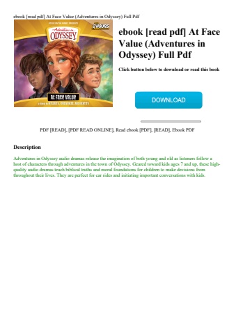 ebook [read pdf] at face value (adventures in odyssey) full pdf