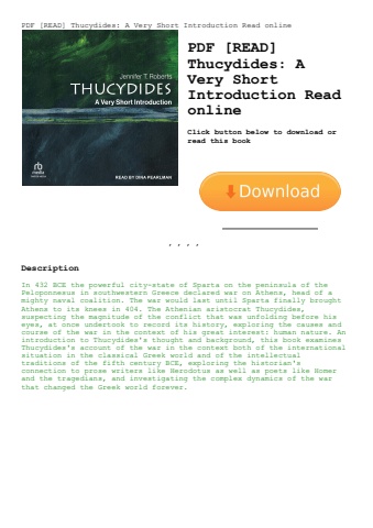 pdf [read] thucydides a very short introduction read online