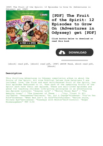 [pdf] the fruit of the spirit 12 episodes to grow on (adventures in odyssey) get [pdf]