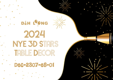 NYE 3D Stars Table Decor 2024