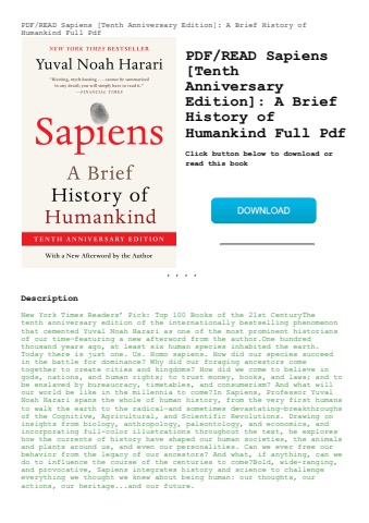 pdfread sapiens [tenth anniversary edition] a brief history of humankind full pdf
