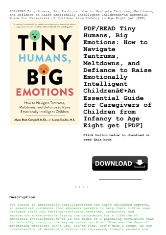 pdfread tiny humans  big emotions how to navigate tantrums  meltdowns  and defiance to raise emotion