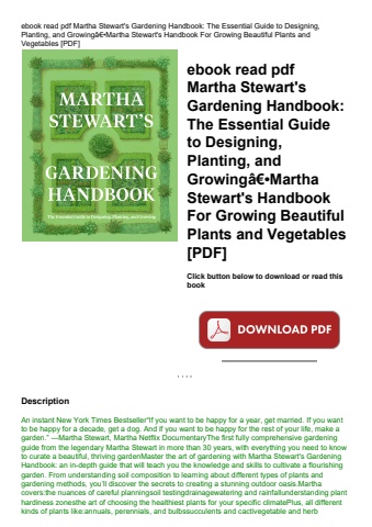 ebook read pdf martha stewart's gardening handbook the essential guide to designing  planting  and g