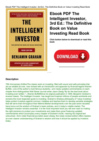 ebook pdf  the intelligent investor  3rd ed