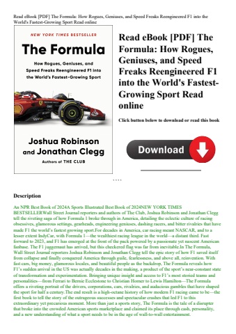 read ebook [pdf] the formula how rogues  geniuses  and speed freaks reengineered f1 into the world's