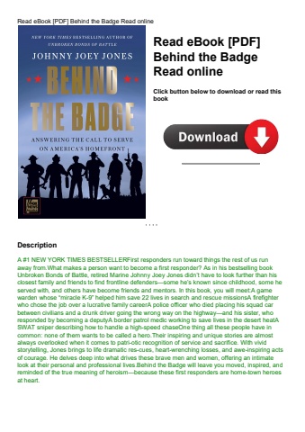 read ebook [pdf] behind the badge read online