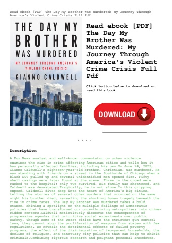 read ebook [pdf] the day my brother was murdered my journey through america's violent crime crisis f