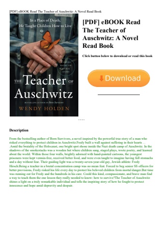 [pdf] ebook read the teacher of auschwitz a novel read book