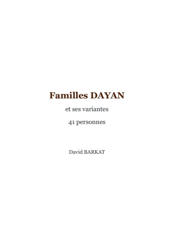 Familles DAYAN