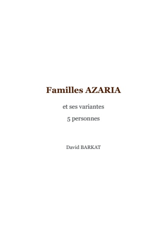 Familles AZARIA
