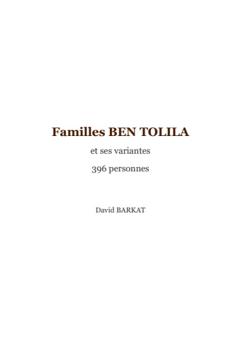 Familles BEN TOLILA