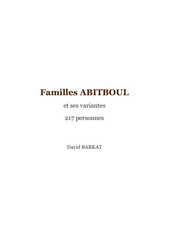 Familles ABITBOUL