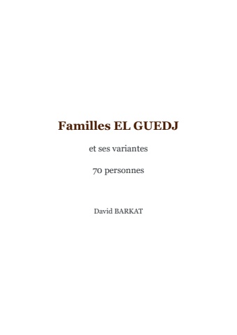 Familles EL GUEDJ