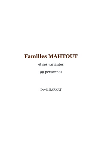 Familles MAHTOUT