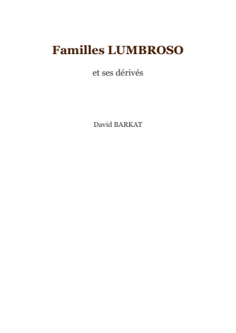 Familles LUMBROSO