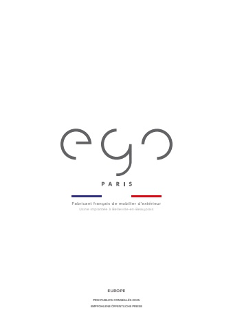 EGO PARIS 2025 Preisliste