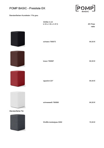 Preisliste POMP EK