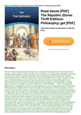 read ebook [pdf] the republic (dover thrift editions philosophy) get [pdf]