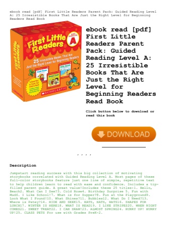 ebook read [pdf] first little readers parent pack guided reading level a 25 irresistible books that