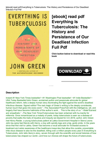 [ebook] read pdf everything is tuberculosis the history and persistence of our deadliest infection f