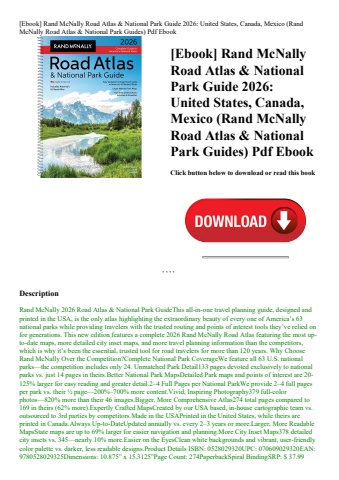 [ebook] rand mcnally road atlas & national park guide 2026 united states  canada  mexico (rand mcnal