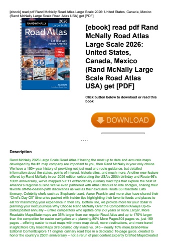 [ebook] read pdf rand mcnally road atlas large scale 2026 united states  canada  mexico (rand mcnall