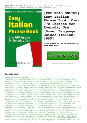 [pdf read online] easy italian phrase book over 770 phrases for everyday use (dover language guides