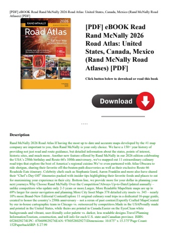 [pdf] ebook read rand mcnally 2026 road atlas united states  canada  mexico (rand mcnally road atlas