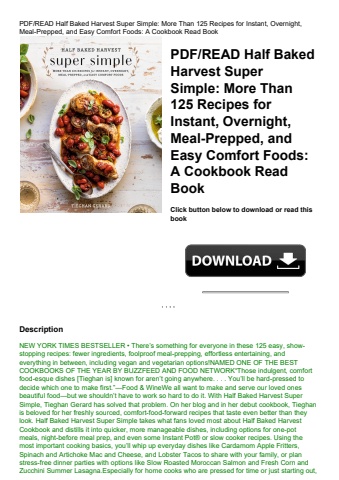 pdfread half baked harvest super simple more than 125 recipes for instant  overnight  meal-prepped