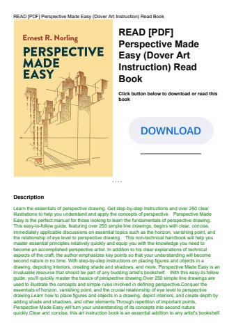 read [pdf] perspective made easy (dover art instruction) read book