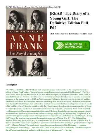 [read] the diary of a young girl the definitive edition full pdf