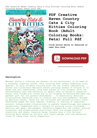 pdf creative haven country cats & city kitties coloring book (adult coloring books pets) full pdf