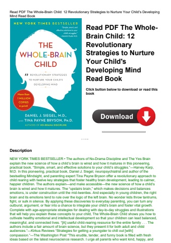 read pdf the whole-brain child 12 revolutionary strategies to nurture your child's developing mind r