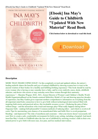 [ebook] ina may's guide to childbirth updated with new material read book