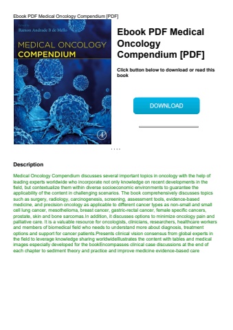ebook pdf  medical oncology compendium [pdf]