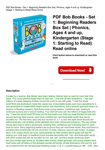 pdf bob books - set 1 beginning readers box set  phonics  ages 4 and up  kindergarten (stage 1 start