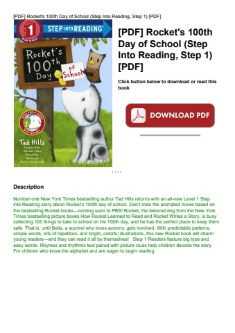[pdf] rocket's 100th day of school (step into reading  step 1) [pdf]