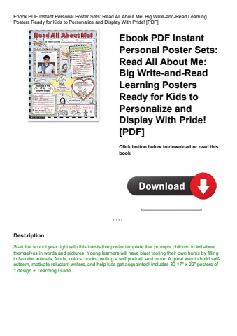 ebook pdf  instant personal poster sets read all about me big write-and-read learning posters ready