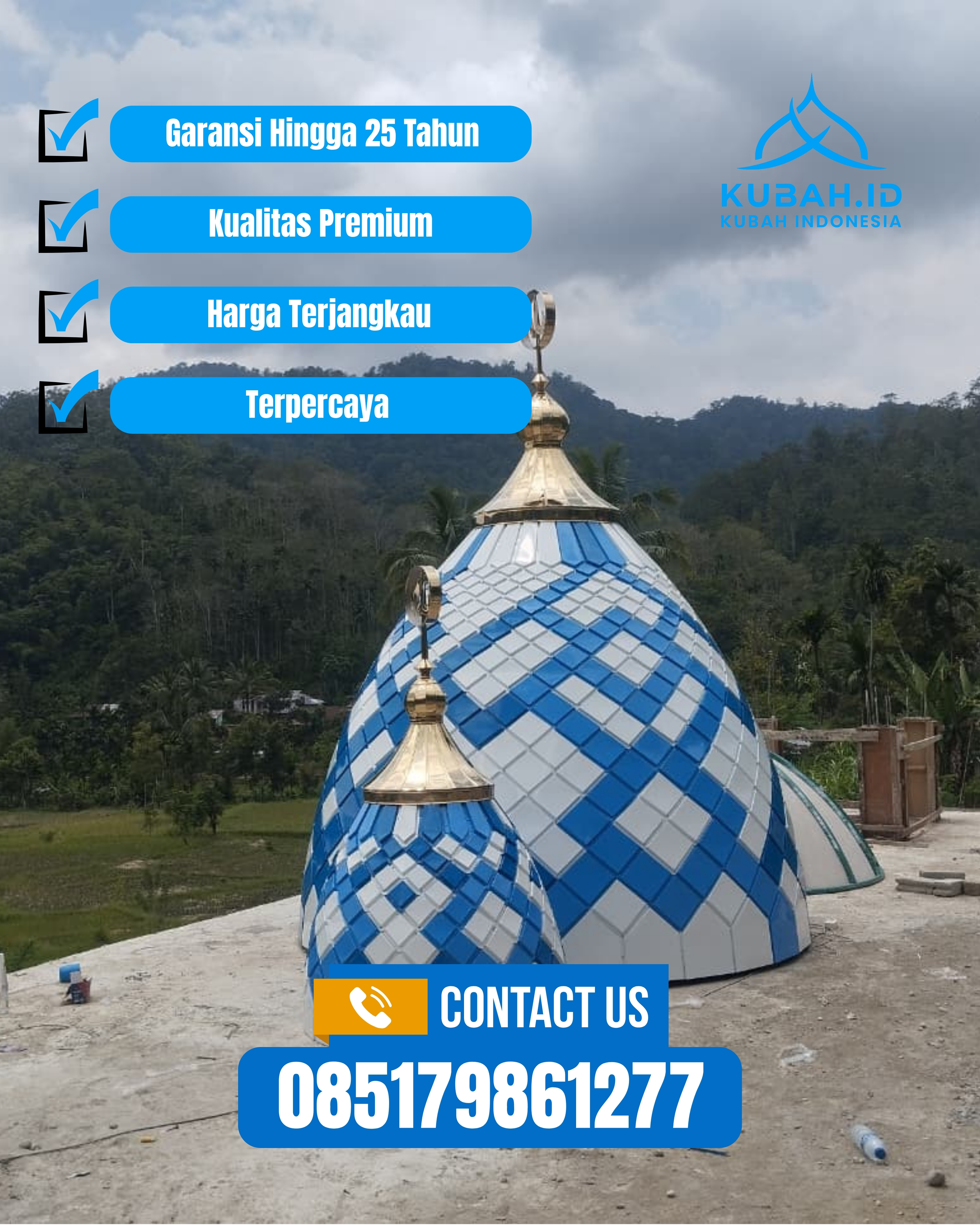 JUAL KUBAH MASJID TAHAN LAMA DI KEC PANAKKUKANG, KOTA MAKASSAR, SULSEL (WA: 085179861277)