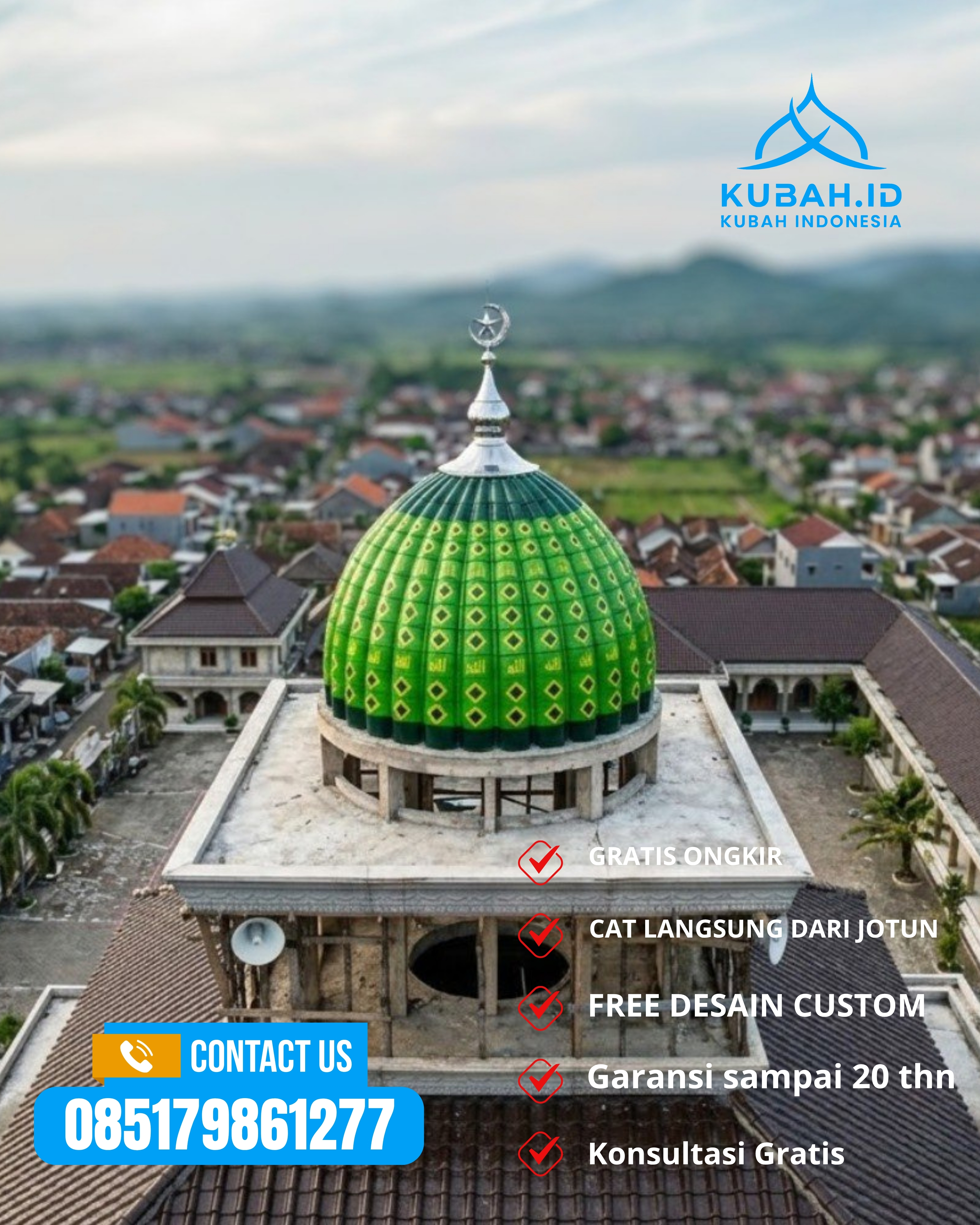 JUAL KUBAH MASJID PREMIUM DI KEC LUMAJANG, KAB LUMAJANG, JATIM (WA: 085179861277)