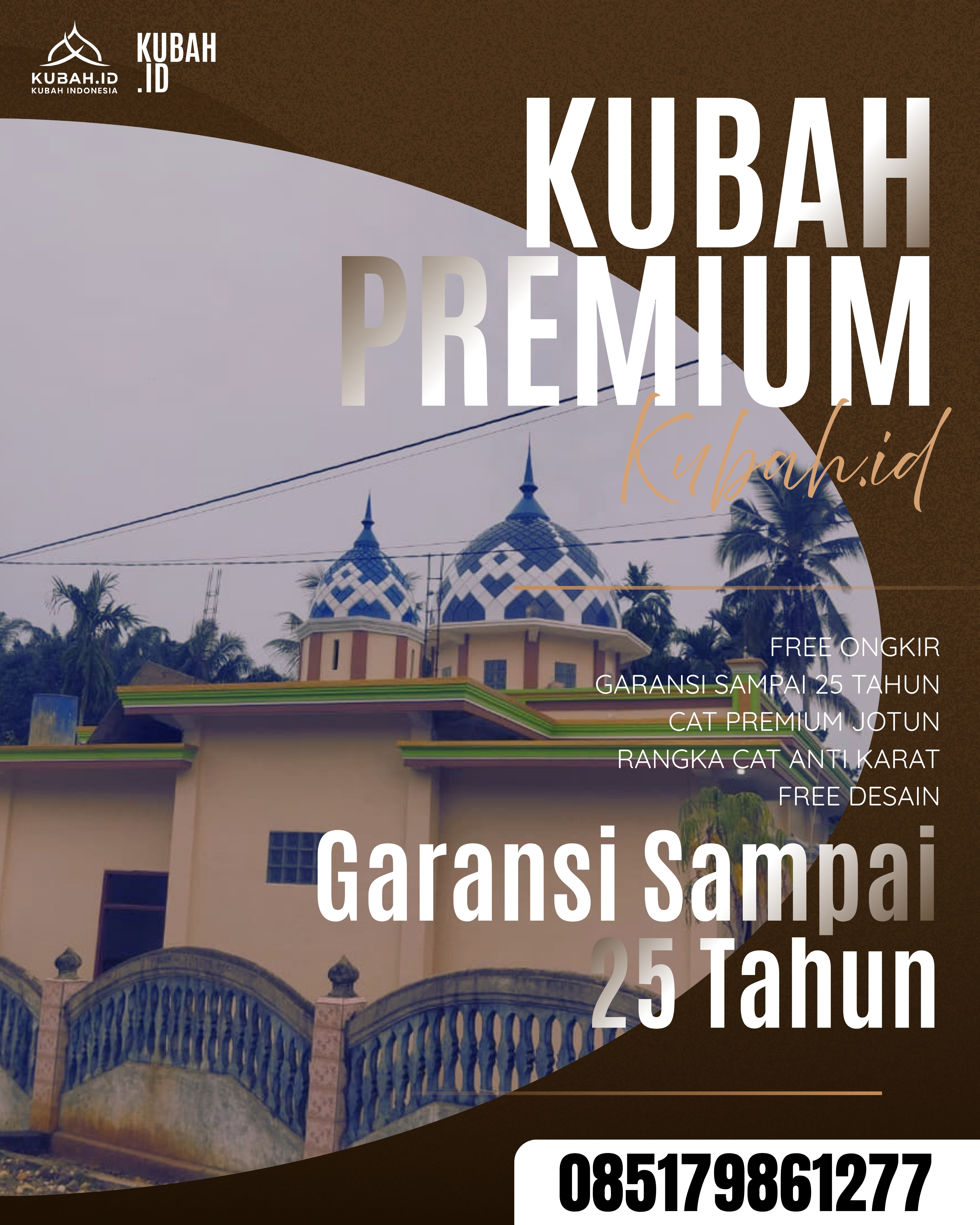 KUBAH MASJID DESAIN ELEGAN DI KEC MUARA LAKITAN, KAB MUSI RAWAS, SUMATERA SELATAN (WA: 085179861277)