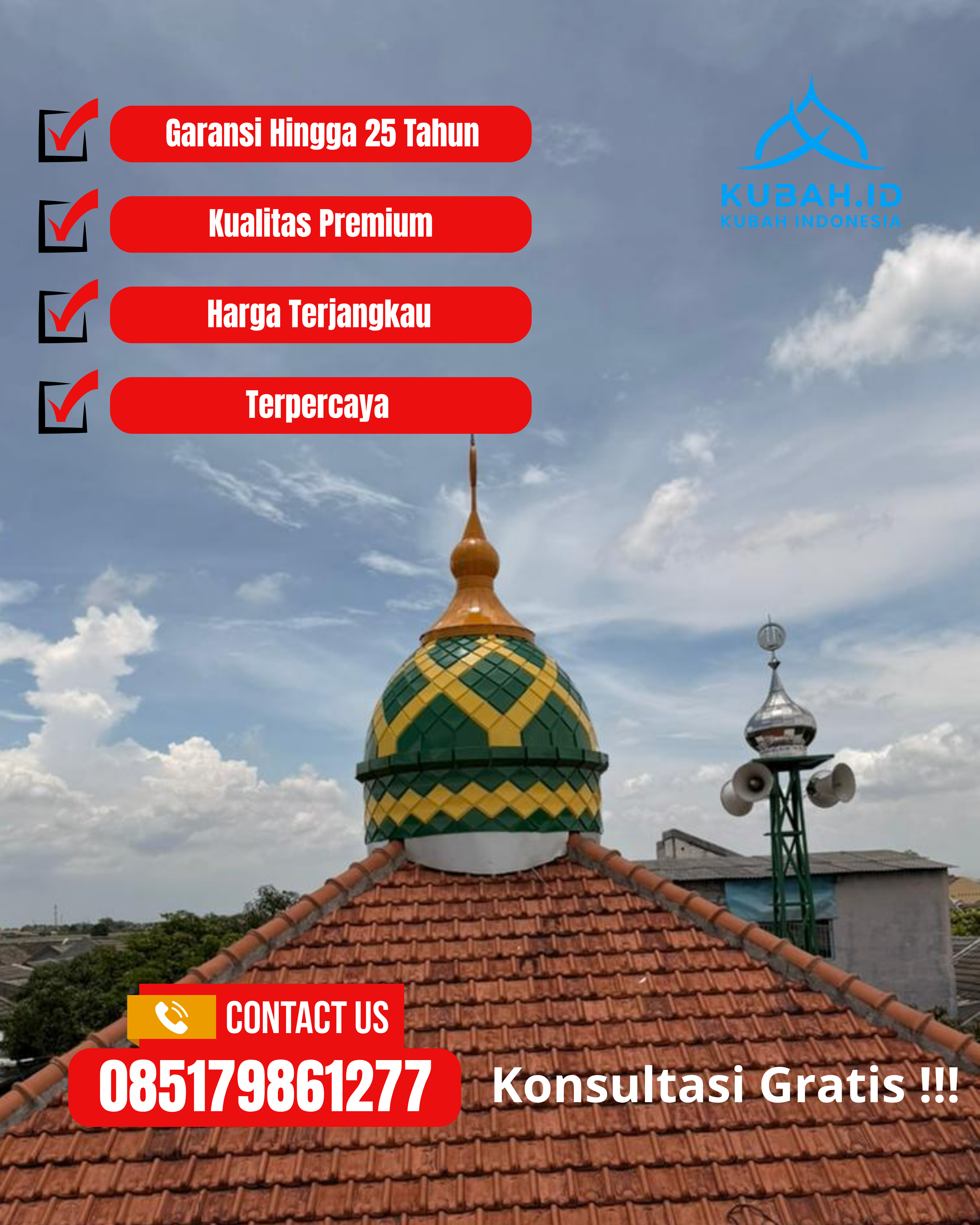 PABRIK KUBAH MASJID MODERN DI KEC TARAKAN BARAT, KOTA TARAKAN, KALTARA (WA: 085179861277)