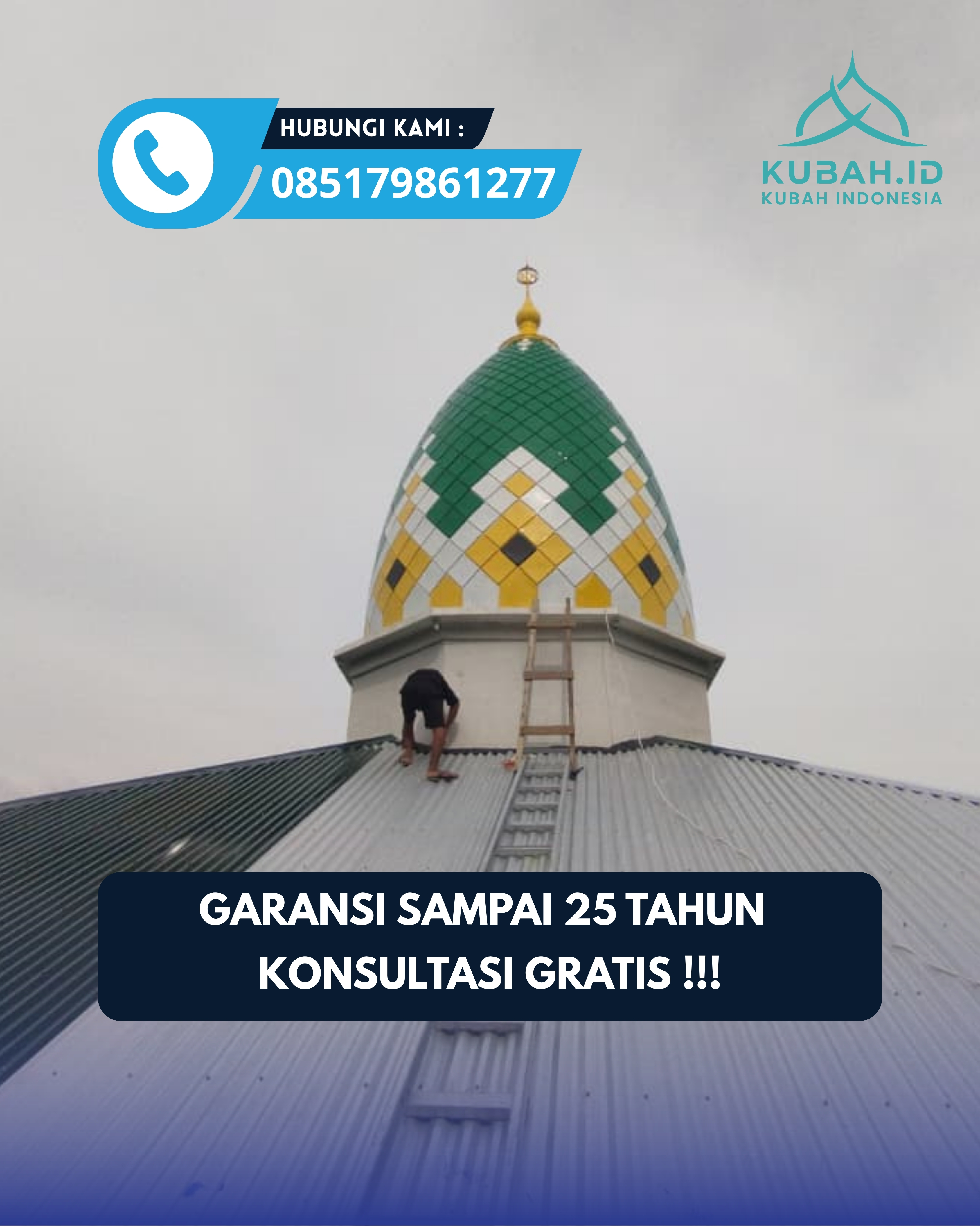 KUBAH MASJID DESAIN ELEGAN DI KEC GUNUNG PUTRI, KAB BOGOR, JABAR (WA: 085179861277)